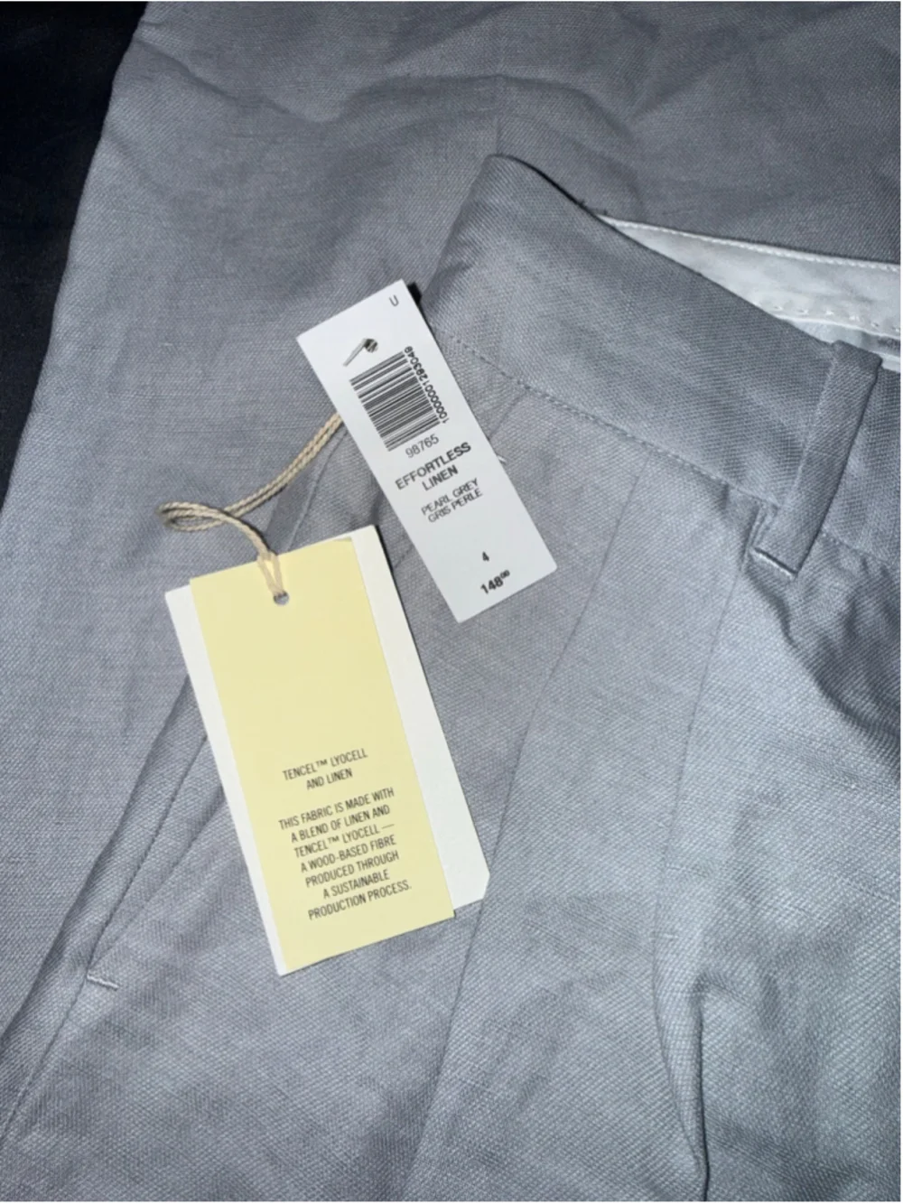 Women's Wilfred Effortless Linen Trousers Size 4 Pearl Grey